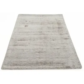 my home Teppich »Shirley«, rechteckig, Handweb Teppich, aus weicher Viskose, handgewebt, Wohnzimmer, 79856327-6 silberfarben 12 mm,
