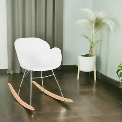 Kadima Design Esszimmerstuhl Weiß Schaukelnd  53cm Breite  Bequemer Wohnzimmerstuhl  Skandinavisches Design  Kunststoffsitz