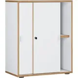 VCM my office Schiebetürenschrank Salia, 920732 honig-eiche, weiß 1 Fachboden 60,0 x 37,4 x 74,0 cm