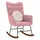 vidaXL Schaukelstuhl 4016836 Polyester, Samt 0 x 0 x 0 cm Rosa mit Rollen