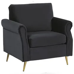 Sessel VIETAS Samtstoff Schwarz