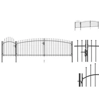 vidaXL Gartentor mit Speerspitzen 5x1,75 m Schwarz