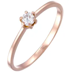 Elli DIAMONDS Solitär Verlobung Diamant (0.1 .) 750 Roségold Ringe Damen 