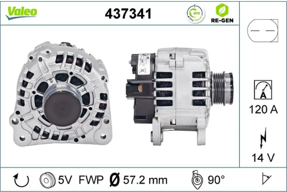 Generator VALEO 437341 für VW Audi Seat Skoda Passat B3/B4 Golf III A4 B5 Sharan