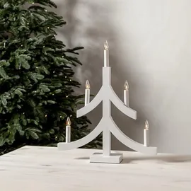Star Trading Tischlampe, Kerzenleuchter Pagod, 5-flammig, Holz, weiß - Weiß