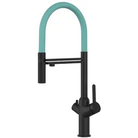 VIZIO 3 Wege Wasserhahn Küchenarmatur Schwarz Matt Türkis