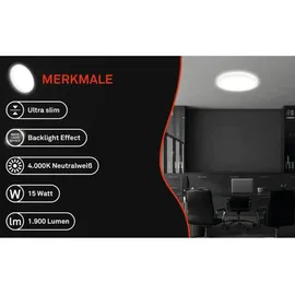 Briloner LED Deckenlampe 24x3 cm weiß