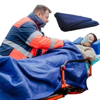 Tiga-Med Patientendecke/Einmal-Decke mit Polyester-Baumwollwattefüllung, 200g leicht, 110x190cm, Rettungsdecke Feuerwehr Rettungsdient