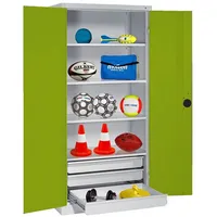 C+P Sportgeräteschrank mit Schubladen und Vollblech-Flügeltüren (Typ 4), HxBxT