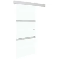 vidaXL Schiebetür ESG-Glas und Aluminium 90x212 cm Silbern