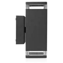 smartwares Außenwandleuchte Aluminium 23,0 cm 2er Set Schwarz