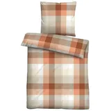 biberna Biber-Bettwäsche BELAMIS, Orange - 135 x 200 cm - Baumwolle - Polyester - mit Reißverschluss