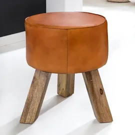 Wohnling Sitzhocker WL5.102 Leder 37 x 45 x 37 cm Braun