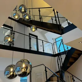 s.luce Orb 8-flg. E27 60 cm Rund Gold Verlauf/Rauch/Schwarz