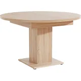 Esstisch MÄUSBACHER "TOPSELLER", braun (eiche sägerau, eiche sägerau, eiche sägerau), B:120cm H:75cm T:120cm, Tische, Esstisch, Mäusbacher Esstisch rund mit Auszug und Bodenplatte.