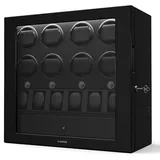 Klarstein Uhrenbeweger für 14 Uhren – Automatik-Uhrenbeweger mit Leisem Japanischem Motor, 4 Rotationsmodi & 3 Richtungen, LED-Beleuchtung & Schmuckschublade in Schwarz