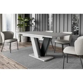 altdecor Esstisch 120 - 160 x 75 cm grau/schwarz