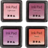 Creativ Company Stempelkissen 3,5x3,5 cm Pfirsich/Pink/Hellrosa/Dunkelrosa 4 St.