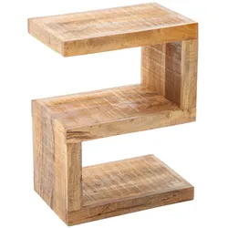 riess-ambiente Beistelltisch S - handgearbeiteter 60cm Mango Massivholz mit Ablage variabel stellbar