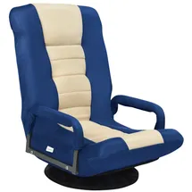 Costway Relaxsessel Bodensessel 360° drehbar 0 x 0 x 0 cm blau/weiß