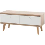 furn.design TV-Lowboard weiß Eiche Riviera 107 x 50 cm, FSC 100%, Wohnzimmer, Wohnwände, Lowboards, Lowboards stehend