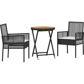 vidaXL Bistroset 3-tlg. Schwarz