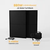 Growatt Balkonkraftwerk Set, 880Wp Bifaziale Solarmodule, 800W Wechselrichter Sonderangebot