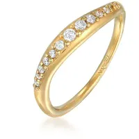 Elli Verlobungsring Zirkonia Schwungvolles Design 925 Sterling Silber silberfarben 56 mm
