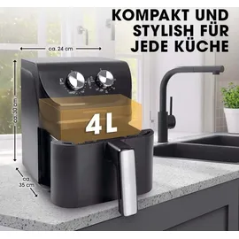 GOURMETmaxx Heißluftfritteuse 4 L schwarz