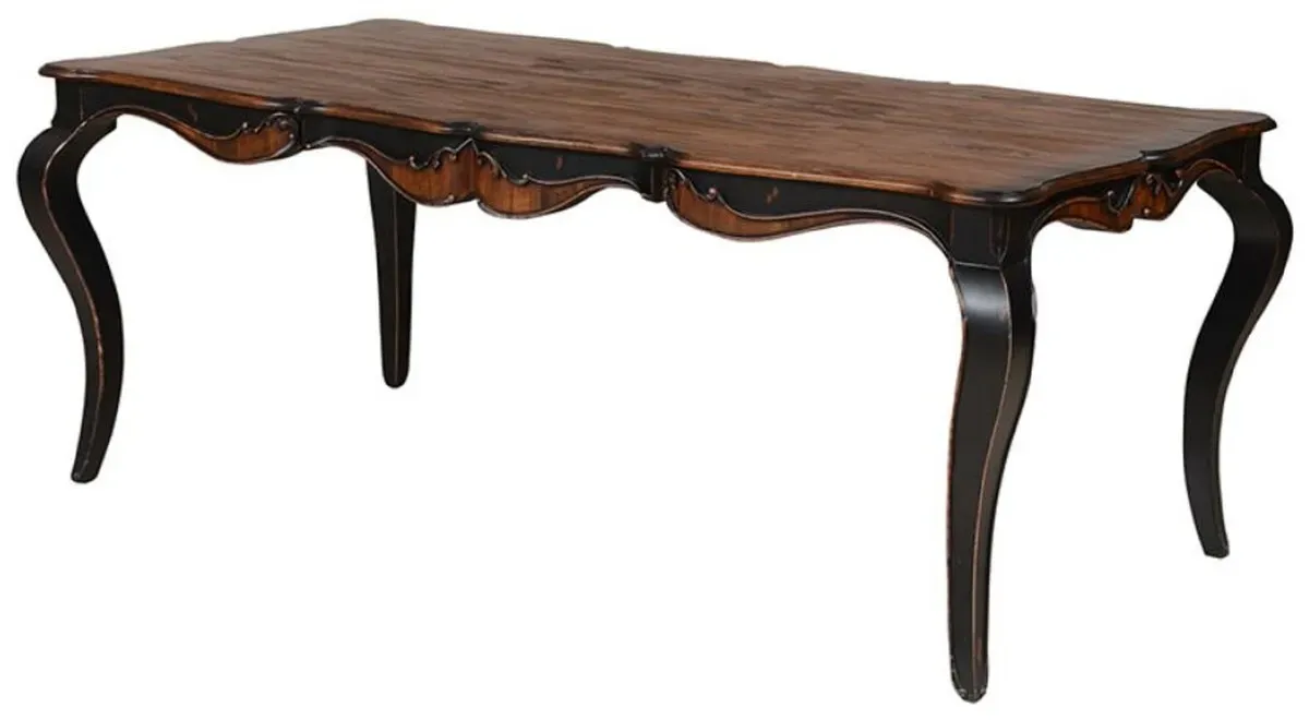Casa Padrino Luxus Barock Esstisch Braun / Antik Schwarz 202,5 x 102 x H. 78,5 cm - Massivholz Esszimmertisch - Luxus Esszimmer Möbel im Barockstil - Barock Möbel - Barock Einrichtung