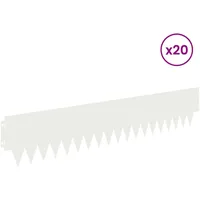 vidaXL Raseneinfassung 103 x 20 cm 20 Stück Weiß