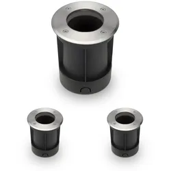 LED Bodeneinbaustrahler rund Edelstahl 230V IP67 - Leuchtmittel: Ohne - Anzahl: ...