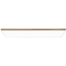 GLOBO LED Deckenlampe Wohnzimmerleuchte Deckenleuchte Esszimmerleuchte, Alu Kunststoff Holzoptik weiß MDF, Fernbedienung dimmbar CCT Memory/-Nachtlicht