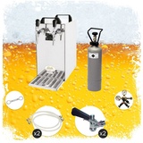 ich-zapfe Komplett Set - Zapfanlage, Bierzapfanlage - Kontakt 40 2-leitig Trockenkühler, Durchlaufkühler 50 L/h, Korb,KeyKeg