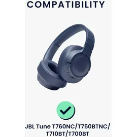 kwmobile 2x Ohrpolster kompatibel mit JBL Tune T760NC / T750BTNC / T710BT / T700BT Polster für Over Ear Headphones