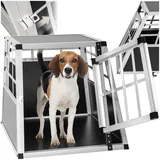 Tectake tectake® Hundetransportbox single, mit gerader Rückwand verschließbare Gittertür, mit schützenden Kunststoffecken
