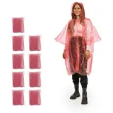 Relaxdays Regenponchos Unisex Rot 30x