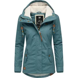 Ragwear Damen warme kurze Winterjacke mit Kapuze Monade Intl Stone Blue25 Gr. XS - XS