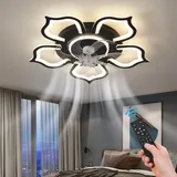 Deckenventilator Mit Beleuchtung, Dimmbarer Led-deckenventilator Mit Fernbedienung Und App, 6 Windgeschwindigkeiten, 65 Cm