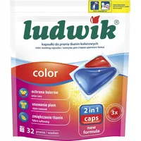 LUDWIK 2-In-1 NEW FORMULA Waschmittelkapseln 32 Caps Waschgänge für Color  Farbe