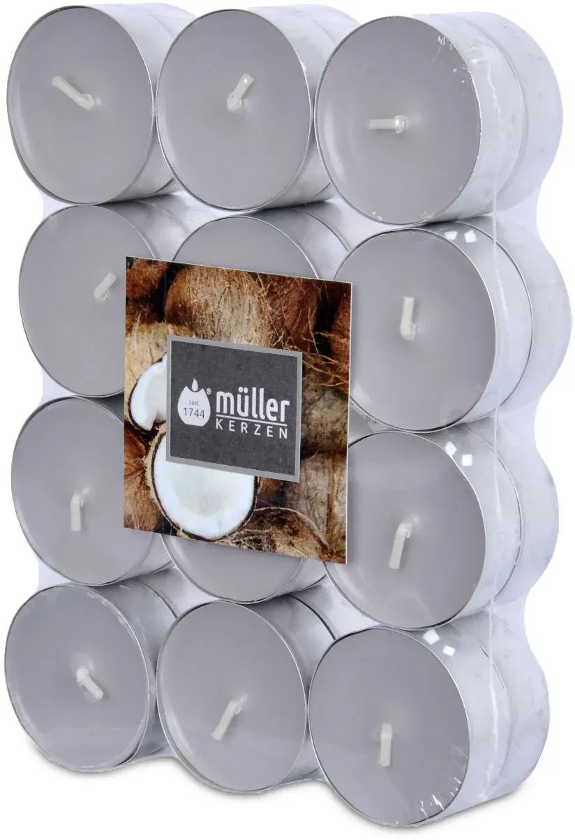Duft-Lichte - Kokosnuss-Insel (24er Pack)
