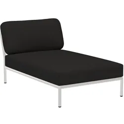 LEVEL Outdoor Chaiselong Lounge-Modul 4 Kohle Weiß