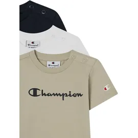 Champion T-Shirt CHAMPION "ICONS CONTRAST 3 pack Crewneck T-Shirt", Jungen, Gr. 86, nny, wht, ncb, Obermaterial: 100% Baumwolle, Rundhals, Shirts T-Shirt, für Kinder, sportlicher Stil, Kurzarm, Rundhalsausschnitt