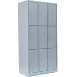 Classix Schließfachschrank Stahl 87 x 50 x 180 cm Lichtgrau 9 Fächer abschließbar
