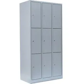 Classix Schließfachschrank Stahl 87 x 50 x 180 cm Lichtgrau 9 Fächer abschließbar