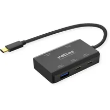 Roline USB 3.2 Gen 2 Hub, 4fach (2x USB-A + 2x USB-C), PD, Typ C Anschlusskabel