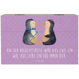 Mr. & Mrs. Panda Dekokiste 19 x 12 cm Hochzeitsreise Ewige Liebe - Lavendeltraum - Geschenk, gem (1 St), Robustes Material lila