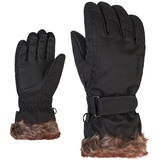Ziener Mädchen LIM Ski-Handschuhe/Wintersport | warm atmungsaktiv, black-stru, 6