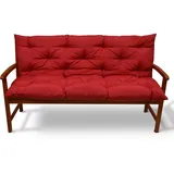 Beautissu Bankauflage 180 x 50 x 10 cm rot 1 St.