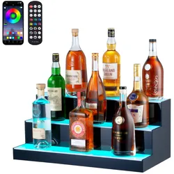 VEVOR Barregal Weinregal LED Beleuchtung Wandmontage 3-stufig 60cm Display